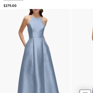 ALFRED SUNG Light Blue Halter Wedding Dress